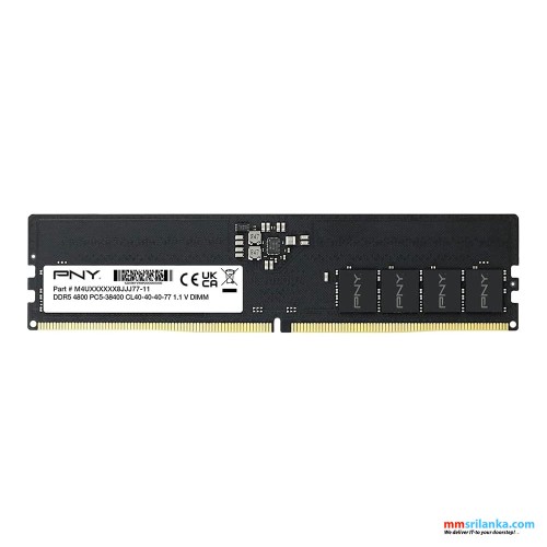  PNY Performance 8GB DDR5 4800MHz (PC5-38400) CL40 1.1V Desktop (DIMM) Memory